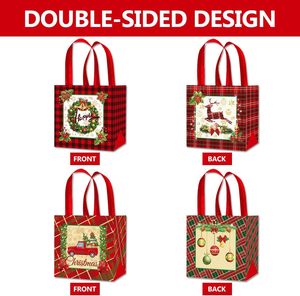 12 paquets <span class=keywords><strong>de</strong></span> noël vieil homme wapiti <span class=keywords><strong>voiture</strong></span> Plaid fête bas côté Non-tissé sac <span class=keywords><strong>à</strong></span> main fête <span class=keywords><strong>de</strong></span> Noël décorer des sacs Non tissés pour Noël - Product Image 4