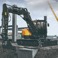 Excavator Crawler Hidrolik Kompak HX85A 8.5t dengan Bucket 4-in-1 untuk Penggalian/Pembuatan Parit di Amerika Latin dan Argentina