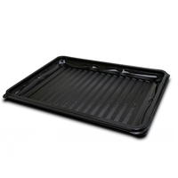 PP noir rectangulaire jetable emballage alimentaire récipient en plastique grand plateau alimentaire pour viande buffet plateau de service pour la fête