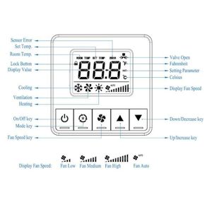 Ventilatore <span class=keywords><strong>a</strong></span> tubo 2/4 con valvole elettriche <span class=keywords><strong>a</strong></span> due fili con Display digitale termostato ambiente per unità ventilatori - Product Image 3