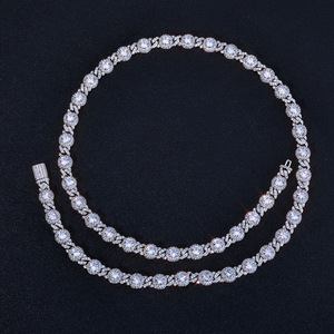 European American Hip Hop 7.5mm Bead Cuban <b>Chain</b> Men's Niche Light Luxury Necklace Customizable <b>Cross</b>-Border Jewelry Accessory - Product Image 1