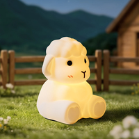 Lampe de chevet en silicone en forme de mouton moelleux, veilleuse tactile USB rechargeable, à changement de couleur et intensité variable, petite lampe de table