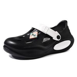 Sandales Crocs pour hommes, blanches et vertes, à bout fermé, plateforme de 3-4 cm, semelle épaisse, respirantes, chaussures d'eau - Product Image 5