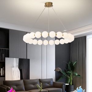 French-Style Cream-Colored Nordic <b>Chandelier</b> for Living Room Postmodern Minimalist Designer Bedroom Dining Room Lamp Buddhist - Product Image 5