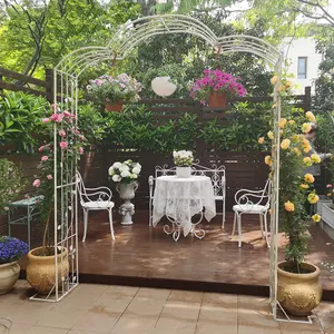 Outdoor Bruiloft Boog Deur Smeedijzeren Home Garden Party Stand Decoratie Bloem Ballonnen Bogen Smeedijzeren Tuin Arch