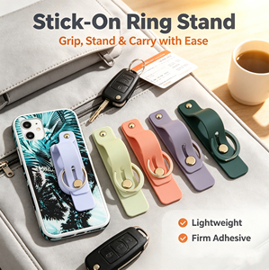 ที่ยึด<span class=keywords><strong>โทรศัพท์</strong></span>แบบวงแหวนพับเก็บได้ ติดแน่น สีพื้น วัสดุ PC ป้องกันการตก ใช้ได้กับสมาร์ทโฟนทุกรุ่น ใช้ได้บนเตียง ทันสมัย แข็งแรง ทนทาน - Product Image 1