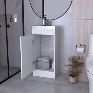 JozzBathroom White DB Lavabo de luxe en bois massif avec lavabo en céramique résistant à l'eau et armoire à miroir - Product Image 5