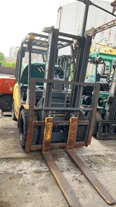 Used Komatsu 3 Ton Diesel <b>Forklift</b> 3-Stage Mast 4WD Solid Tires Rough Terrain Second Hand - Product Image 4