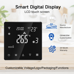 एचवीएसी डिजिटल प्रशंसक 3 गति प्रशंसक डिजिटल तापमान नियंत्रक थर्मोस्टेट एफकू टचस्क्रीन स्मार्ट थर्मोस्टेट - Product Image 2