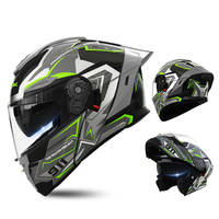 Casque de moto convertible 2 en 1, intégral et ouvert, coque ABS, multi-tailles, avec visière solaire, doublure amovible et respirante