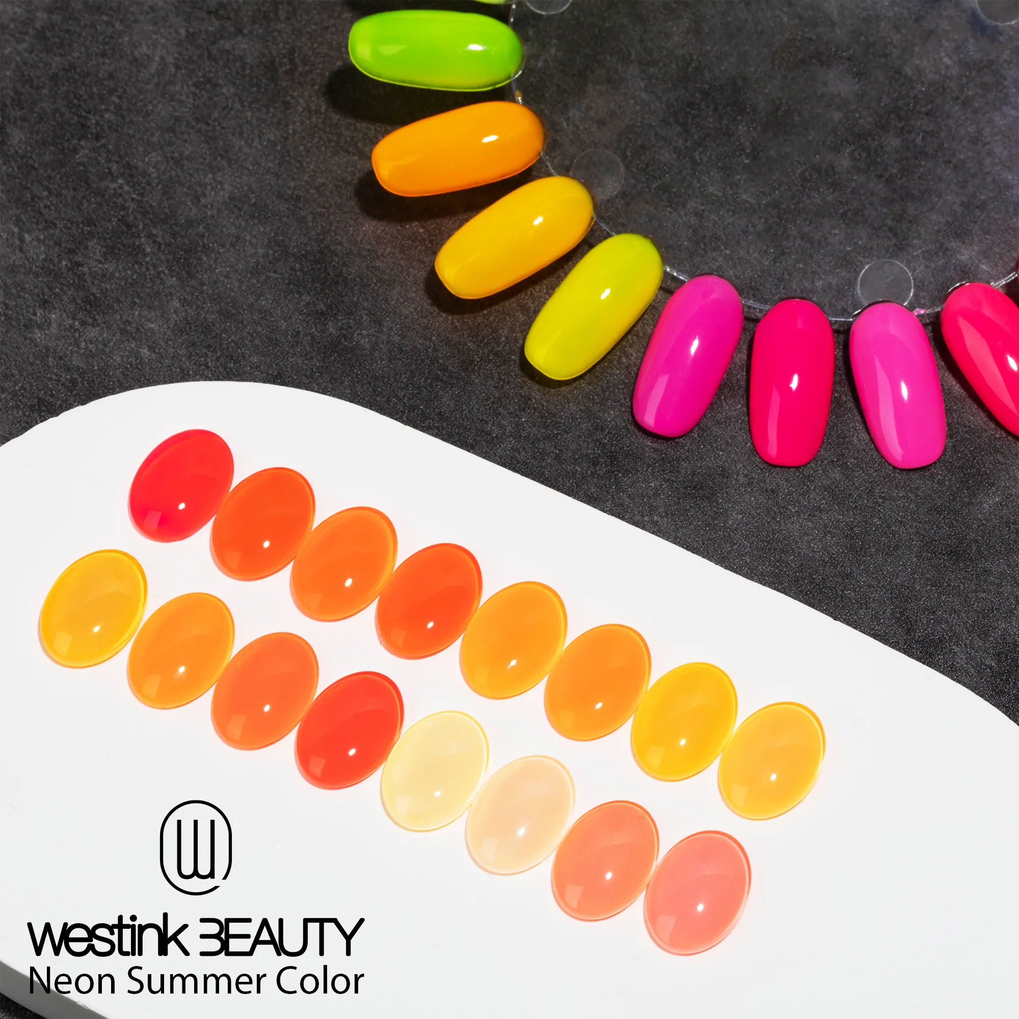 Esmalte de uñas de Color neón fluorescente, barniz de uñas de Color UV, logotipo personalizado, marca privada, para verano