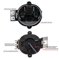 Pour Dodge Ram 1500 2002-2008 et Dodge Ram 2500 3500 2003-2009, phare antibrouillard LED 4,5 pouces 80W étanche avec kit de coque de lampe
