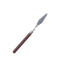 Ensemble de couteaux à palette à manche en bois rouge de 8 pièces pour peinture à l'huile Gouache Argile et acier Stock Source pour fournitures d'art