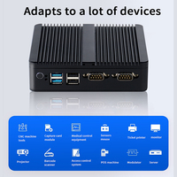 Sharerdp-Mini PC de bajo consumo Celeron J4125, 8GB RAM, 16GB RAM, 128GB SSD, sin ventilador, Computación Industrial Linux, Ethernet Dual