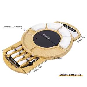 Planche à fromages, planche à gâteaux, planche de traiteur, planche à découper double face avec porte-couteaux, planche à découper de style tiroir, pour les fêtes - Product Image 6
