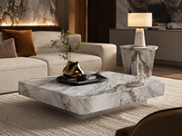 Dalles de marbre blanc et gris Siena pour îlots de cuisine, carreaux de sol, murs de salle de bain, tables basses, lavabos en pierre et panneaux décoratifs
