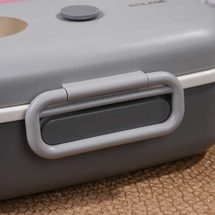 NEW Eco Friendly Nordic Style PP Bento Box with 304 Stainless Steel Divided Compartments Includes Fork Spoon Microwave Safe