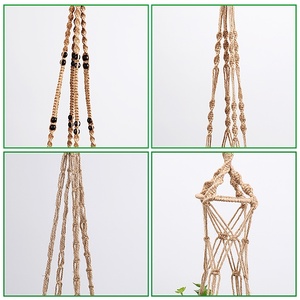 Européenne Américaine Rétro <span class=keywords><strong>Chanvre</strong></span> Corde Pot <span class=keywords><strong>De</strong></span> Fleur Filet Sac Simple Intérieur Extérieur Plante Crochet Panier Suspendu Jardinage En Gros - Product Image 2