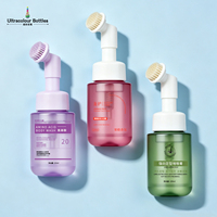 Flacon pompe vide en plastique rechargeable pour shampoing, gel douche, savon liquide, lotion, nettoyant corporel 220 ml