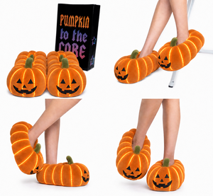 Pantuflas <span class=keywords><strong>de</strong></span> Calabaza que Brillan en la Oscuridad para <span class=keywords><strong>Halloween</strong></span>, Pantuflas <span class=keywords><strong>de</strong></span> Casa <span class=keywords><strong>de</strong></span> Peluche para Mujer, Divertidas y Personalizadas para Invierno - Product Image 3