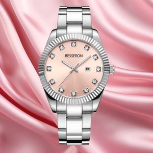 Reloj de Cuarzo para Mujer con Diamantes de Moissanita de 36 mm, Manecillas Luminosas OEM, Correa de Acero Inoxidable, Estilo Ejecutivo, Esfera con Acabado Brillante - Product Image 2