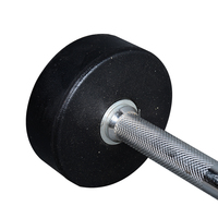 Barre de musculation fixe en caoutchouc pour usage commercial et vente en gros, barre droite et EZ Curl, équipement de fitness pour la maison, barre de musculation à poids fixe