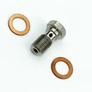 MI M10x1.0 9.7mm Banjo Bolt Brake Hose End Fitting Adapter AN3 -3 3AN SUS Steel