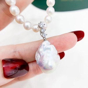 Pendentif en argent S925, boucle vide à faire soi-même, collier avec perles rondes de 9 à 15 mm, accessoire pour colliers de perles 30759 - Product Image 3