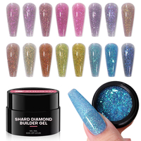 Gel de Construction Pailleté en Gros 50ml, Gel Dur Français Sans Chaleur, Gel Polish de Marque Propre, Gel d'Extension d'Ongles
