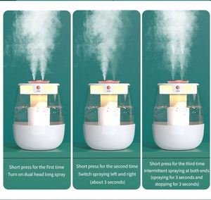 Humidificateur portable mini rechargeable par USB 2024 avec lumière nocturne, aromathérapie, stérilisation et antibactérien - Product Image 6