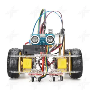 EParthub Arduino Uno Kit Robot intelligente per auto con telecomando a ultrasuoni linea di tracciamento della programmazione per evitare ostacoli per Robot fai da te