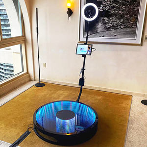 맞춤형 모터 교체 100cm 인피니티 미러 글래스 탑 4인용 플랫폼 오버헤드 360 포토 부스 - Product Image 1