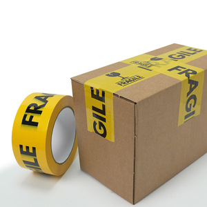 Cinta de embalaje impresa para productos frágiles, 45 mm x 100 yardas, pegamento a base de agua para sellado de cajas, logística de comercio electrónico - Product Image 1