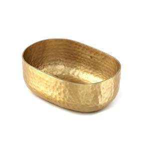 ZNZ CRAFT <b>High</b> Quality Trendy Durable Hammered Brass Oval Metal Serving Bowl for <b>Kitchen</b> Dining <b>Table</b> and Home Decor Use - Product Image 2