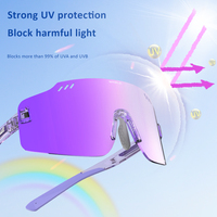 Lunettes de soleil photochromiques pour hommes et femmes, protection UV400, légères, sans monture, pour le cyclisme, la course à pied et les activités de plein air