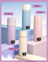 Bouilloire Électrique Intelligente Rechargeable en Céramique avec Revêtement Antiadhésif, Affichage LCD de la Température, Thermostat Intégré, Design Mignon et Féminin pour Usage Domestique