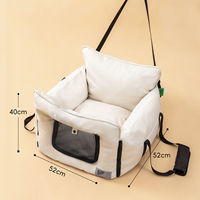Asiento de Coche Portátil para Perros, Cama de Viaje Elevada para Mascotas, Cojín Transportador para Cachorros, Cama Transportadora para Mascotas con Bolsillo de Almacenamiento