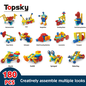 Set di Costruzioni Educativo Creativo per Bambini, Blocchi Elettrici con Ingranaggi Fai-<span class=keywords><strong>da</strong></span>-Te, Giocattolo Ingegneristico Multiforme - Product Image 3