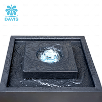 DAVIS Fuente de Agua Burbujeante Portátil Cuadrada con Diseño de Chorro de Espuma, Juego Completo con Gabinete Eléctrico Integrado y LED