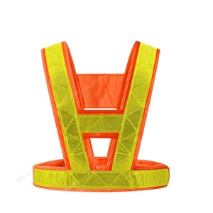 Wholesale <strong>Hi</strong> <strong>Vis</strong> Vest Outdoor Construction Night Warning Clothing Equipment V-shaped Reflective Safety Vest - Product Image 1