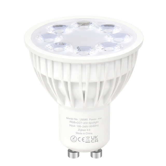 Zigbee 3.0 4W RGBCCT GU10 Small Bulb Tuya App Control LED Spotlight with EU Standard