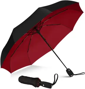 批发便宜的黄色定制旅行防水织物三可折叠雨伞出售