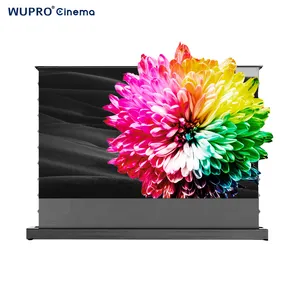 100 120 inch Wupro CBSP Enhanced 150% Contrast 94% ALR electric tension Motorized Floor Rising Screen For UST 4K Projector