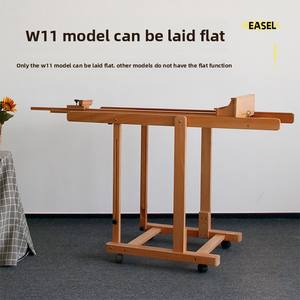 HXS W11 Caballete <span class=keywords><strong>de</strong></span> <span class=keywords><strong>Pintura</strong></span> Infantil Grande, Ajustable <span class=keywords><strong>y</strong></span> Móvil, Color Marrón Claro, Soporte <span class=keywords><strong>de</strong></span> Exhibición para Tablero <span class=keywords><strong>de</strong></span> <span class=keywords><strong>Dibujo</strong></span> Plano/Vertical - Product Image 3