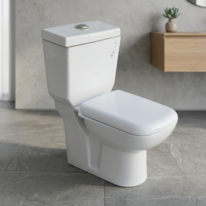 Inodoro de Cerámica de Dos Piezas con Sifón en P, Diseño Moderno y Ecológico, Doble Descarga, Venta al por Mayor - Product Image 4