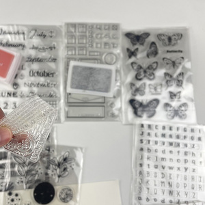 Juego de sellos de goma transparente reutilizable personalizado de gran venta sellos de sello de silicona para hacer álbumes de recortes de tarjetas DIY - Product Image 3