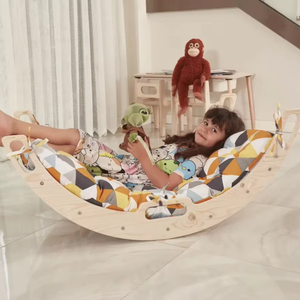 Montessori Juego Sensorial para Niños Pequeños, Arch Climber para Dormir, Montessori Rocker, Juguetes de Interior, Montessori Climb Arch Rocker con Almohada - Product Image 1