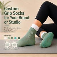 Chaussettes de yoga antidérapantes en coton pour femmes avec grip en silicone pour le yoga, le pilates et le fitness, respirantes, antidérapantes, avec logo personnalisé