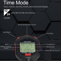 Chronomètre électronique multifonctionnel EMAF avec 200 mémoires, chronographe, résistant à l'eau, étanche, pour entraînement sportif