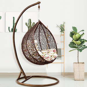 Hanging Chair with Round <b>Frame</b> Hanging Egg Garden <b>Swing</b> <b>Swing</b> Chair Wicker Patio <b>Swings</b> Chair - Product Image 5